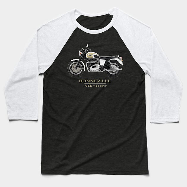 Bonneville T120 1956 - Classic motorcycles Baseball T-Shirt by Pannolinno